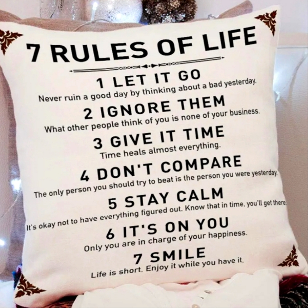 Inspirational pillow cover